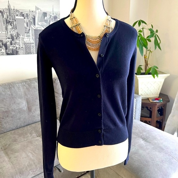 NWOT 🌟H&M Blue Cardigan Sweater Fine-Knit V-Neck🌟 - Picture 4 of 6